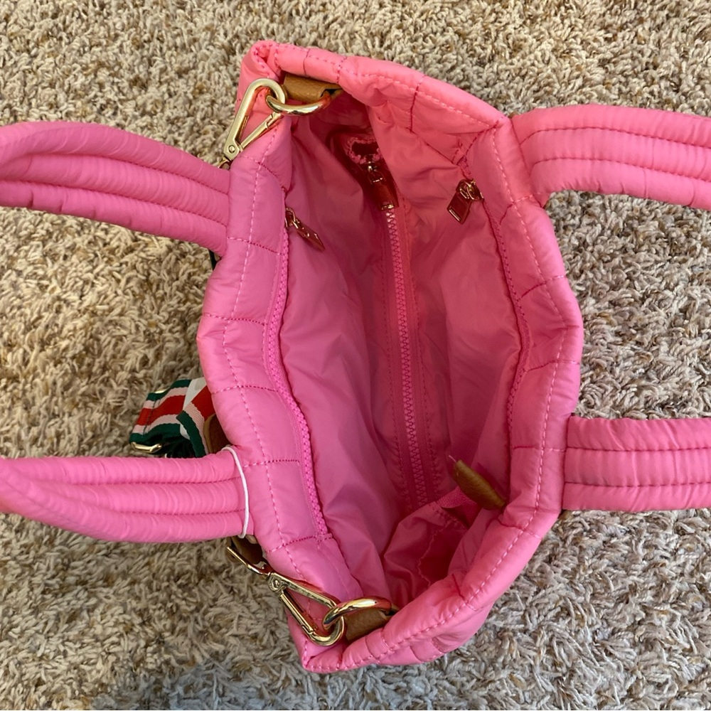 Shiraleah Ezra Pink Quilted Mini Tote Bag - Picture 3 of 7